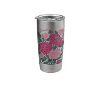 Peony Flower Illustration with Mama Script Botanical Garden Stainless Steel Insulated Tumbler