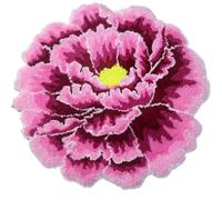 Peony Flower Shape Area Rugs, Hand Woven Round Runner Rug(Pink,110cm)