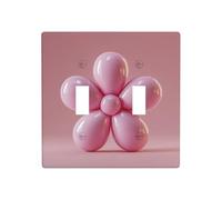 Peony Flower-Shaped Balloon Double Gang Toggle Light Cover Wall Plate Switch Decor Standard Size - 11.4x11.4cm