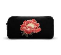 Peony Flower with Gold Large Capacity Pencil Case