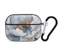 Peony Flower with Golden Lace Compatible with Airpod Pro Case Cover Skin with Keychain