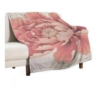 Peony Flowers Blanket Soft Flannel Throw Blanket 40"x60", Lightweight Decorative Blankets Warm Cozy Blankets for Couch, Bed, Camping & Travel, Ideal Gifts for Women Men