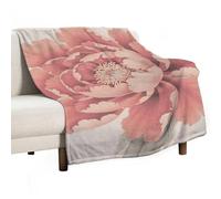Peony Flowers Blanket Soft Flannel Throw Blanket 50"x70", Lightweight Decorative Blankets Warm Cozy Blankets for Couch, Bed, Camping & Travel, Ideal Gifts for Women Men