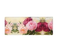 Peony Flowers Blossom Computer Desk Pad, Non-Slip Surface Mat for Enhanced Gaming Performance and Office Productivity