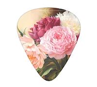 Peony Flowers Blossom Guitar Plectrums Classical Triangle Bass Acoustic And Electric Guitar Plectrums For Guitarists 12 Pieces