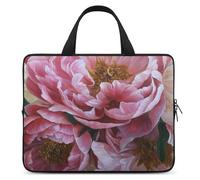 Peony Flowers Blossom Laptop Case Thin Laptop Sleeve with Handle Portable Laptop Bag Water Resistant Computer Case Neoprene Computer Sleeve Bag for Men Women