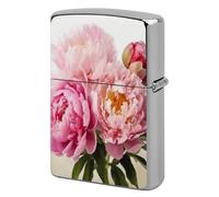 Peony Flowers Blossom Lighter Case Pouch Double-Sided Metal Lighter Sleeve Scratch & Drop Resistant Lighters Protector Fits Standard Kerosene Lighters Pocket Protective Cover for Camping Party