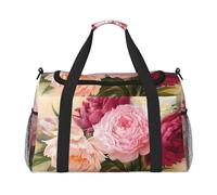 Peony Flowers Blossom Lightweight Waterproof Large Capacity Handheld Shoulder Crossbody Travel Bag Personal Belongings Organizer Bag