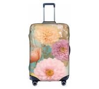peony flowers blossom Print Decorative Travel Luggage Cover Concealed Zipper Suitcases Anti Scratch Dustproof, White, Small