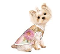 Peony Flowers Blossom Print Dog Shirt Summer Lightweight Pet T Shirts Soft Breathable Stretchy Cats Dogs Tee Shirt
