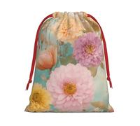 Peony Flowers Blossom Print Practical Drawstring Gift Travel Pouches Men Women Multiple Occasion Daily Carry