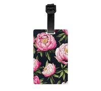 Peony Flowers Blossom Print Print Luggage Tag Suitcases Identification Labels Set Travel Bag Backpack Suitcase Tags