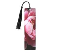 Peony Flowers Blossom Printed Metal Bookmarks M - Black Lightweight Aluminium Book Marker for Books, Journals & Gifts, Ideal Book Lovers, Holiday Decor & Crafts