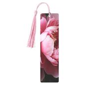 Peony Flowers Blossom Printed Metal Bookmarks M - Pink Lightweight Aluminium Book Marker for Books, Journals & Gifts, Ideal Book Lovers, Holiday Decor & Crafts