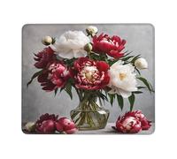 (Peony Flowers Blossom) Printed Mousepad 10 x 12 inch, Waterproof Non-Slip Mouse-Pad Rubber Base for Laptop Desktop Mat for Home Office Desk Decor