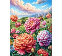 Peony Flowers in A Blooming Meadow 1000 Piece Premium Jigsaw Puzzle Science Fiction Magical Dream Adult Jigsaws Brain Training Hobby Home Decor Winter Gift Unique Shaped Recycled Material 1000 PCS