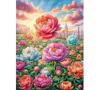 Peony Flowers in A Magical Garden 300 Piece Pack Classic Jigsaw Puzzle Science Fiction Magical Dream Couple Puzzle Partners Ultra Difficult Wall Decor Easter New Year Gift Thick Paperboard 300 PCS