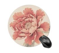 Peony Flowers Mouse Pad Non-Slip Rubber Base Mouse Mat Smooth Surface Stitched Edges Mousepad Aesthetic Durable Compatible with All Mice for Office & Gaming, Desk Accessory