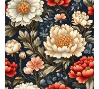 Peony Flowers Plants Vintage Peel and Stick Wallpaper 3D Printed Painted Natural for Boys Girls Teen Bedroom Living Room Kitchen Removable Decor Wall Mural Paper 17.3"x197"