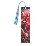 Peony Flowers Printed Metal Bookmarks S - Sky Blue Lightweight Aluminium Book Marker for Books, Journals & Gifts, Ideal Book Lovers, Holiday Decor & Crafts