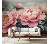Peony Flowers Wallpaper for Living Room, Watercolor Floral Wall Mural for Bedroom, Non-Woven Photo Wallpaper Home Decor 200X140cm, Wall Decoration D13