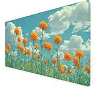 Peony Gaming Mouse Pad Yellow Large Mouse Mat Comfortable Mousepad with Smooth Cloth Surface, Textured Wear Resistant, Improved Precision and Speed, Mousemat 600x300x3mm Office Product for Men K7-680