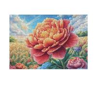 Peony in Flowers 300 Piece Count Premium Jigsaw Puzzle For Adults Teens 14+ Concentration Training Indoor Game Family Game Night Creativity Gift Giving 300 PCS/40x28cm