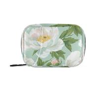 Peony Mint Green Medication Bags with Detachable Compartments Reusable Weekly Pill Organizer for Purse