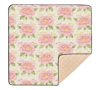 Peony Mom Love Large Stylish Baby Playmat for Floor Water Resistant Tummy Time Activity Mat for Newborns Babies Infants Toddlers, 50'' x 50''