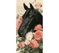 Peony Paint by Numbers Horse Large Painting by Numbers for Adults, Paint-by-Numbers Kits 90X120cm Without Frame, DIY Acrylic Number Painting for Gifts Christmas Decorations, Hobbies for Women P0-716