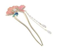 Peony Shape Chinese Style U-shaped Metal Hairpin for Women