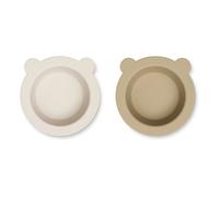 Liewood Peony bowl with suction cup Ø16 cm 2 pieces Sandy-Oat