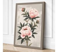 Peony Studies Botanical Canvas Wall Art Print 24x16 Inch