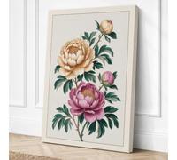 Peony Studies Botanical Canvas Wall Art Print 36x24 Inch (91 x 61 cm)