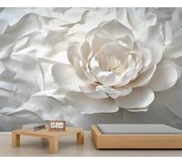 Peony Wall Murals, Relief Flower Mural, Aesthetic Large Wallpaper for Living Room, Floral Wall Mural - 300x210cm (Not Peel n' Stick)