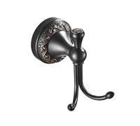 PEONYBATH Antique Bronze Brass Bath Towel Hooks, Wall Mounted Bathroom Hardware Accessories,Pattern Carving Design