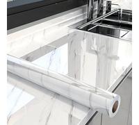 PeonyQueen Marble Paper White Peel and Stick Wallpaper Marble Countertops Wallpaper Removable 15.7″ x 78.7″, Self-Adhesive Contact Wallpaper for Cabinet Bedroom Bathroom Vinyl Waterproof Wallpaper