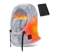 PEONYRISE Heated Balaclava Cold Winter Gifts for Women Rechargeable 6000 mAh Battery Packs Warm Gift, Grey, M