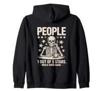 People 1 Out Of 5 Stars Would Avoid Again Skeleton Zip Hoodie