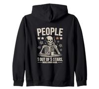 People 1 Out Of 5 Stars Would Avoid Again Skeleton Zip Hoodie