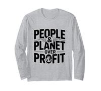 People and Planet Over Profit Eco-Friendly Statement Long Sleeve T-Shirt