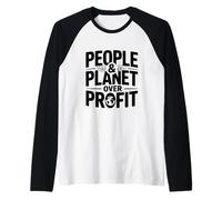 People and Planet Over Profit Eco-Friendly Statement Raglan Baseball Tee
