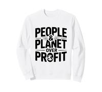 People and Planet Over Profit Eco-Friendly Statement Sweatshirt