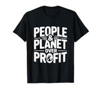 People and Planet Over Profit Eco-Friendly Statement T-Shirt