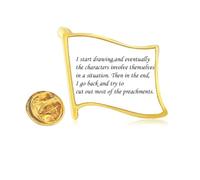 People Are Learn From Situation Golden Metal Flag Lapel Pin Badge