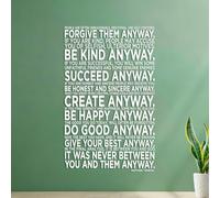 People are Often unreasonable Irrational and self Centered Forgive Them Anyway. Mother Teresa Wall Decals Window Decals 42x67.1cm White