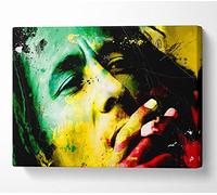 People Bob Marley Colours Canvas Print Wall Art - Canvas Art Extra Large 32 x 48 Inches