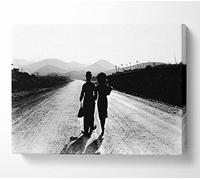 People Charlie Chaplin The Long Walk Home Canvas Print Wall Art - Canvas Art Large 26 x 40 Inches