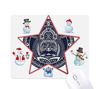 People Compass Circle Art Pattern Christmas Snowman Family Star Mouse Pad