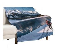 People Cross Lakes Blanket, Soft Flannel Fleece Blankets Quick-Dry, Lightweight Throw Blanket for Couch, Bed, Office & Travel, Ideal Gift for Family & Friends, 66"x90"